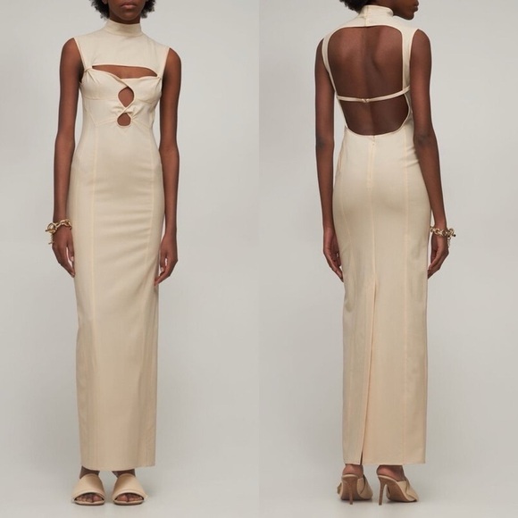 Jacquemus Dresses & Skirts - Jacquemus La Robe Palmi Wool Cut-Out Maxi Dress Off-White Size 38 NWT
